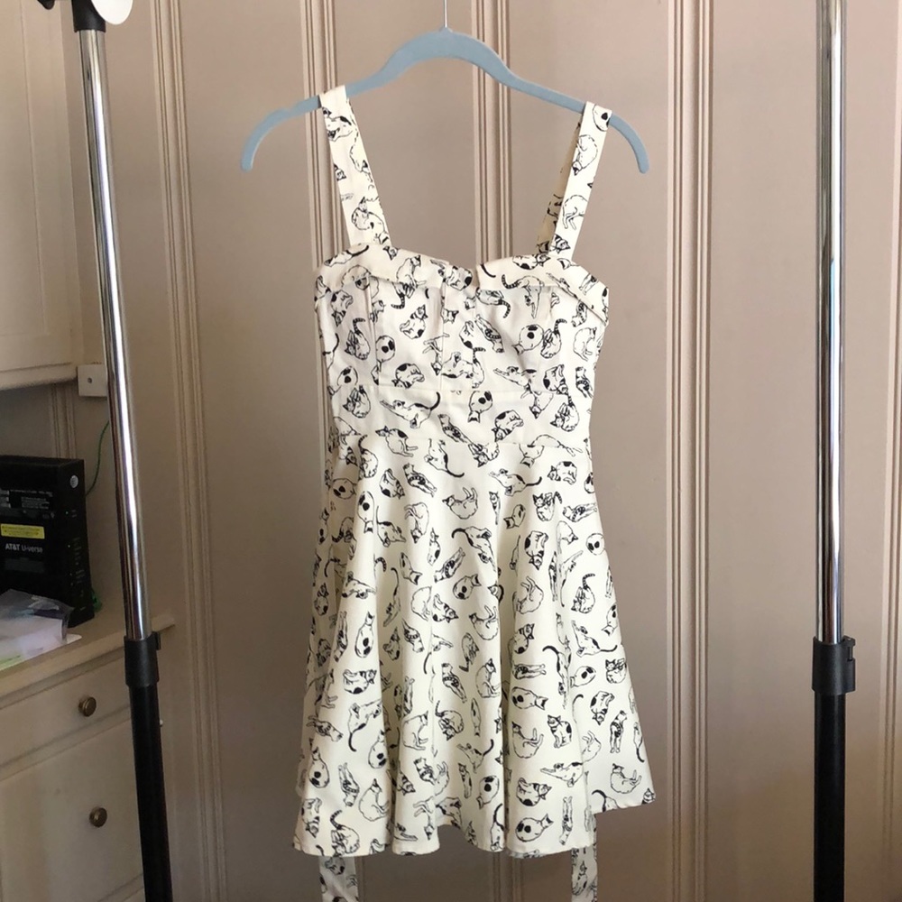 Varga Vintage Style Cat Print Dress - S